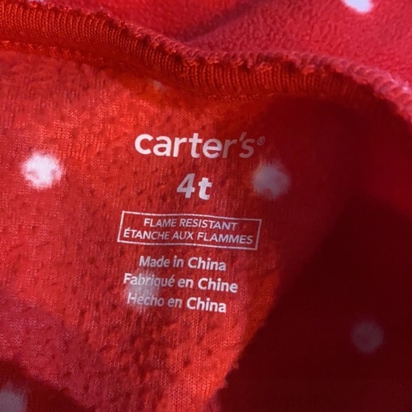 CARTER’S Reindeer Polka Dots Footed Jammies  Onesie - Picture 5 of 5